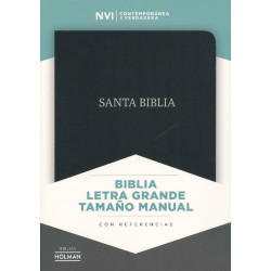 NVI BIBLIA LETRA GRANDE TAMANO MANUAL NEGRO, PIEL FABRICADA