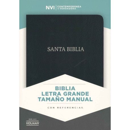 NVI BIBLIA LETRA GRANDE TAMANO MANUAL NEGRO, PIEL FABRICADA